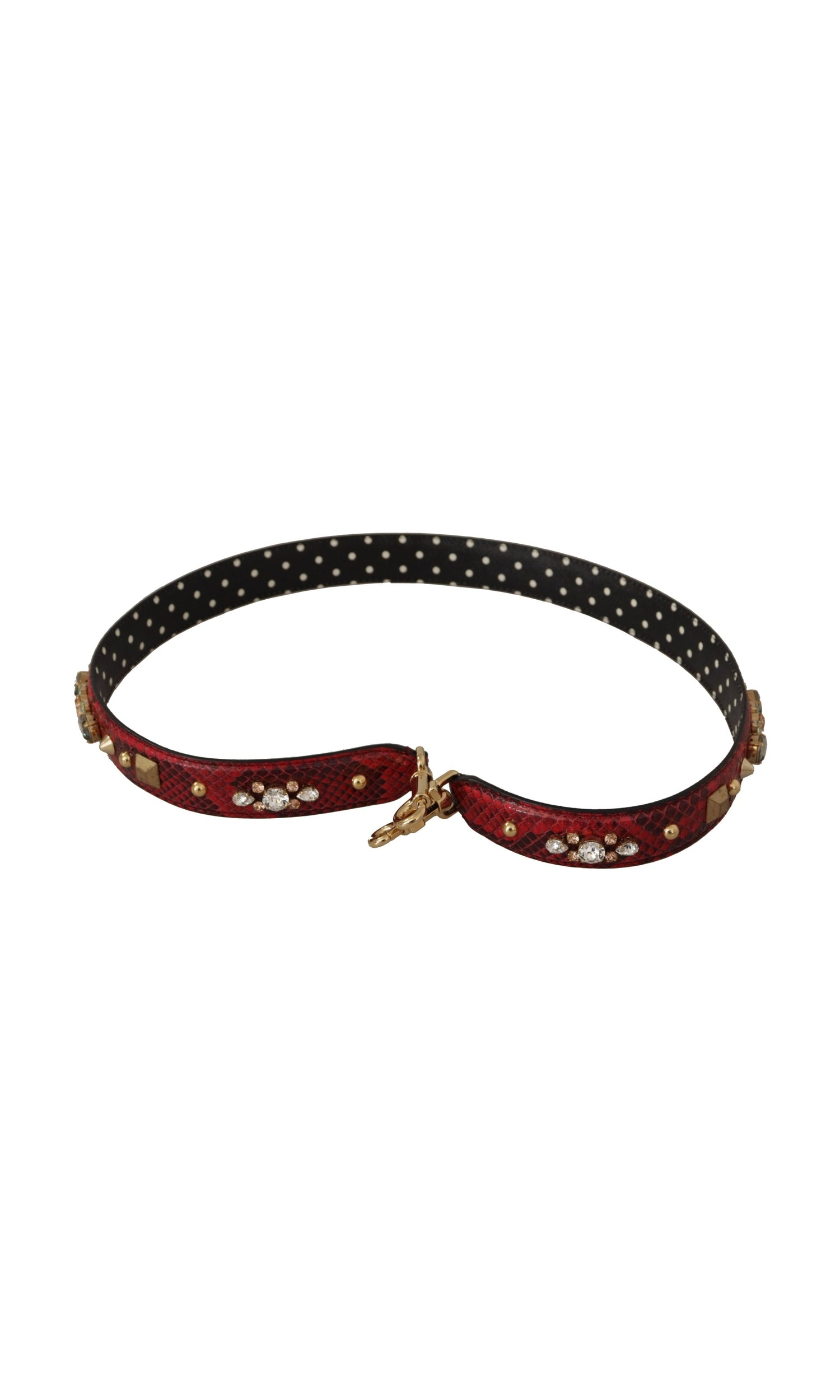 Dolce & Gabbana Python Leather Shoulder Bag Red Strap Glam Steals