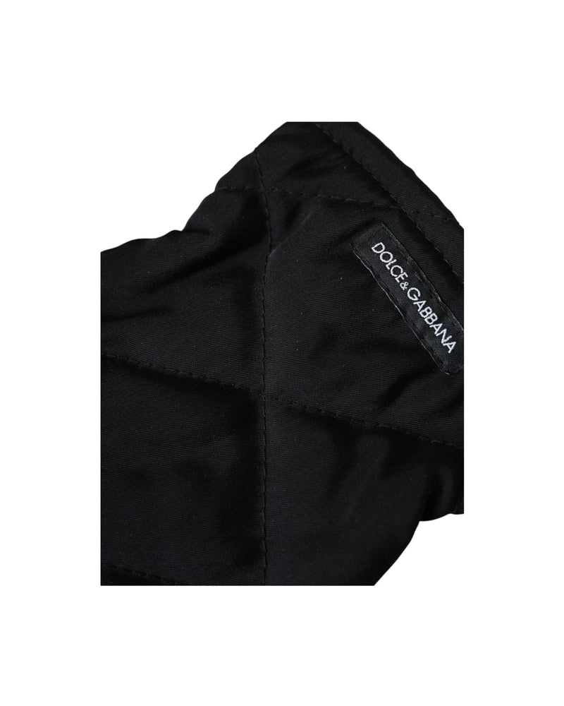 Dolce & Gabbana Quilted Nylon Wrist Length Mitten Black Gloves Gloves & Mittens