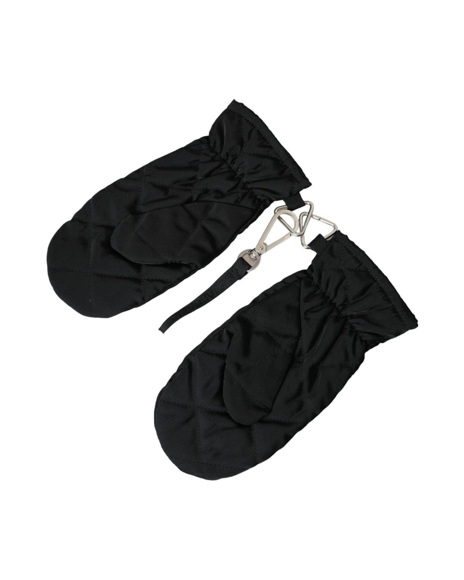 Dolce & Gabbana Quilted Nylon Wrist Length Mitten Black Gloves Gloves & Mittens