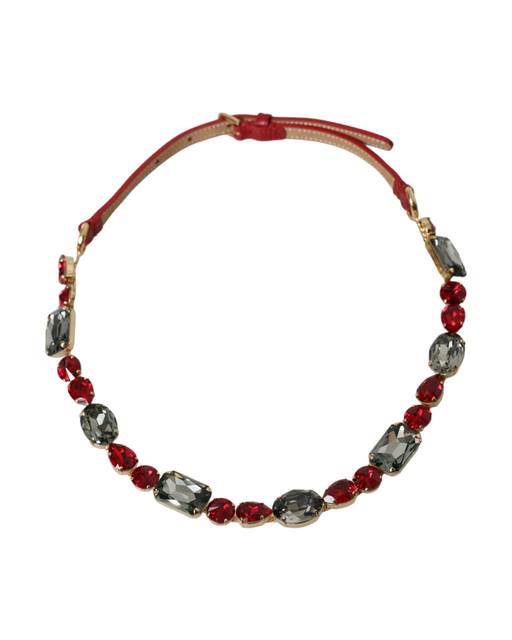 Dolce & Gabbana Radiant Crystal Buckle Waist Red Belt Glam Steals