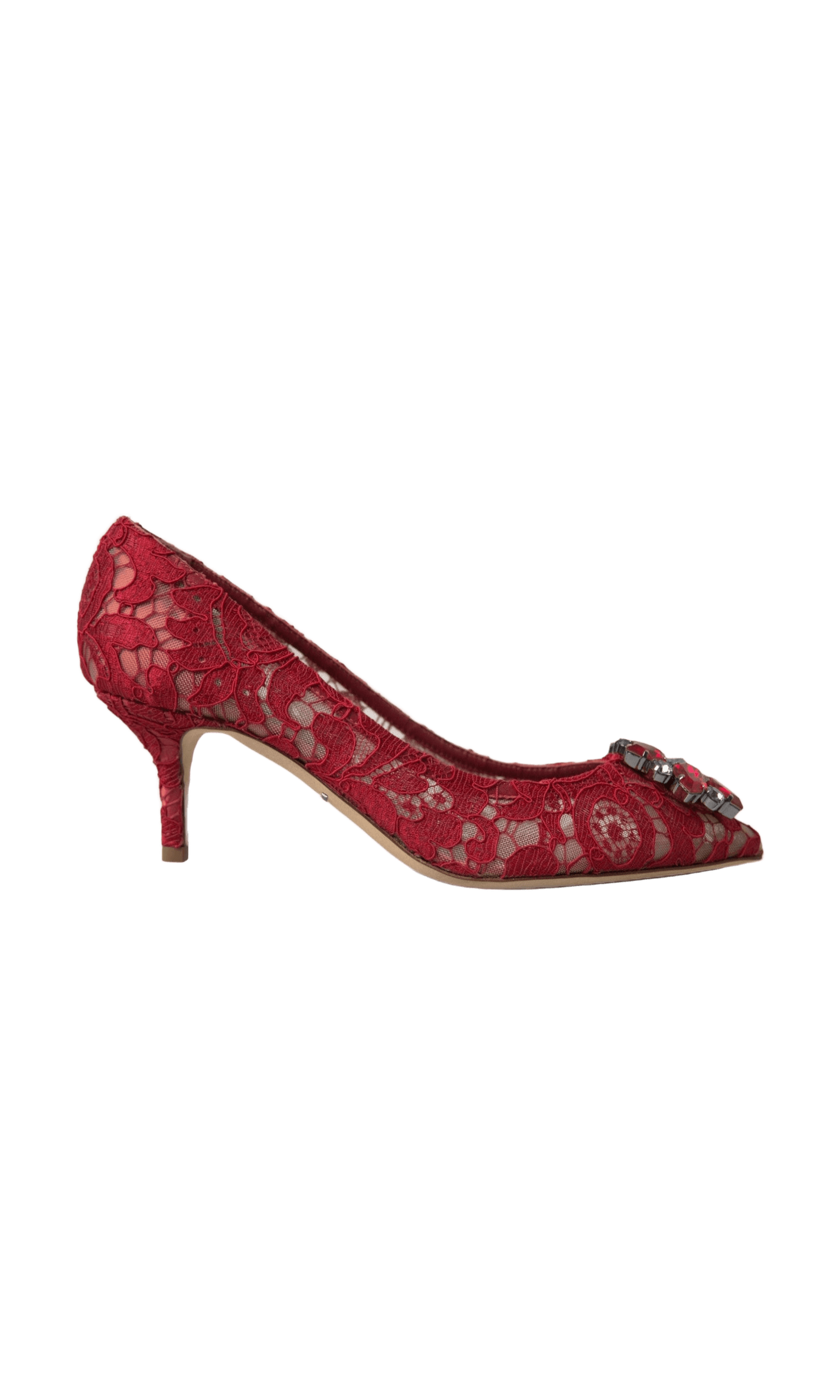 Dolce & Gabbana Radiant Lace Heels With Red Crystals Glam Steals