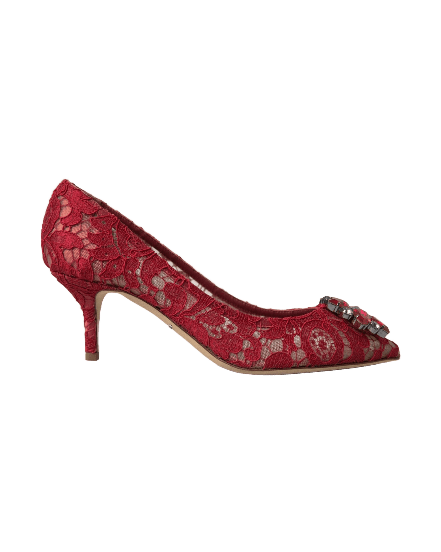 Dolce & Gabbana Radiant Lace Heels With Red Crystals Glam Steals