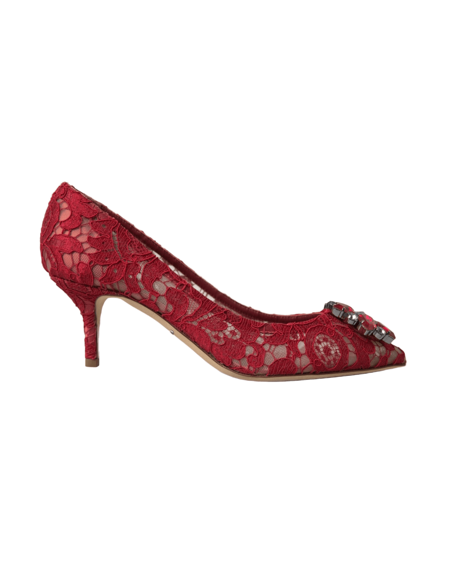 Dolce & Gabbana Radiant Lace Heels With Red Crystals Glam Steals