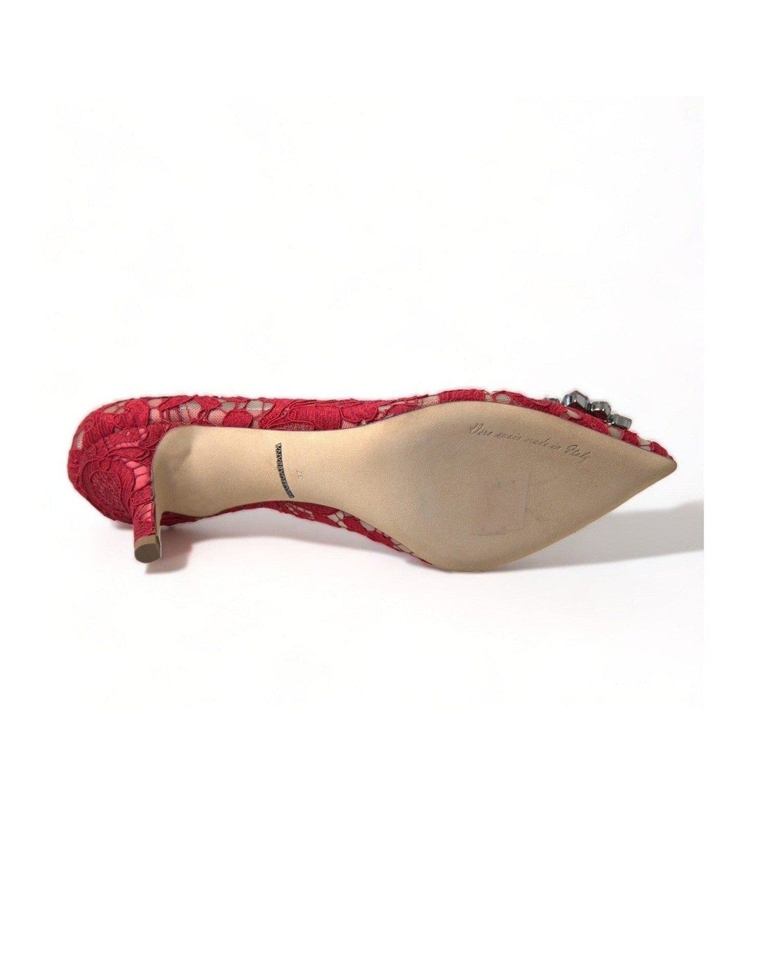 Dolce & Gabbana Radiant Lace Heels With Red Crystals Glam Steals