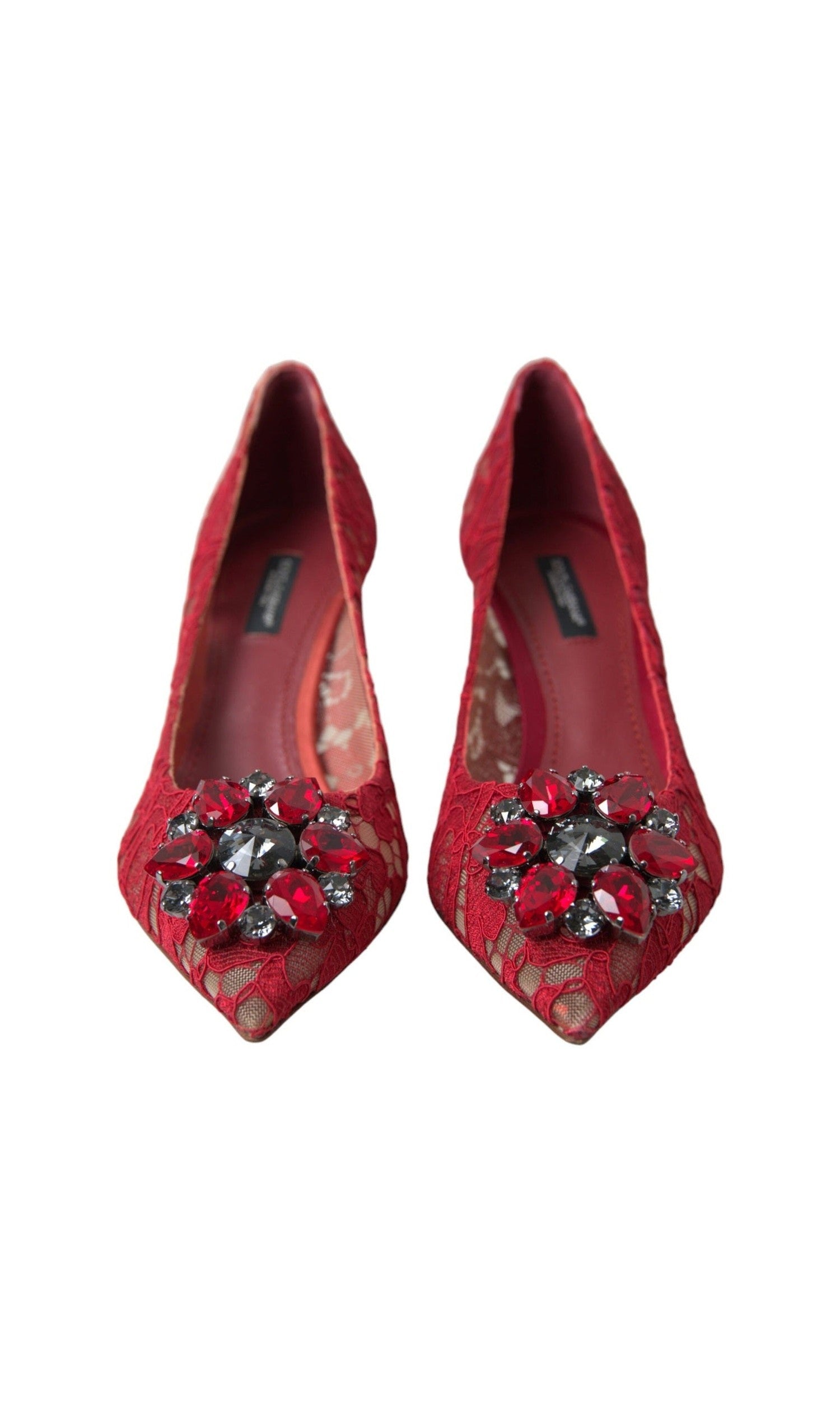 Dolce & Gabbana Radiant Lace Heels With Red Crystals Glam Steals