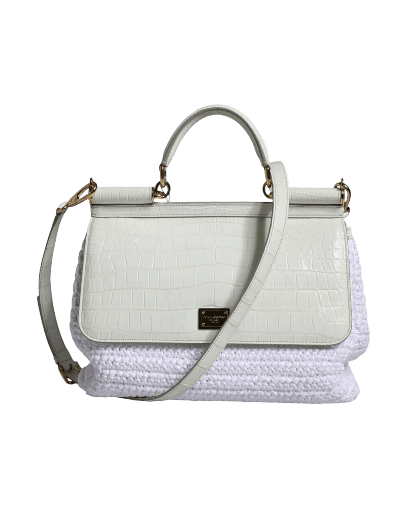 Dolce & White Gabbana Rafia Leather Sicily Crossbody Bag Glam Steals