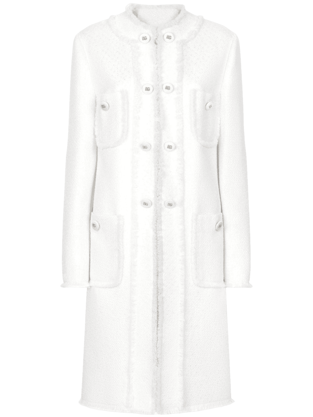 Dolce & Gabbana Raschel Single Breasted Tweed Coat Glam Steals