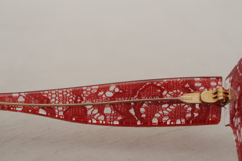 Dolce & Gabbana Red Acetate Rectangle Sunglasses Glam Steals