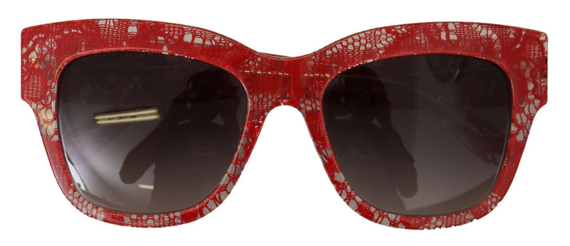 Dolce & Gabbana Red Acetate Rectangle Sunglasses Glam Steals