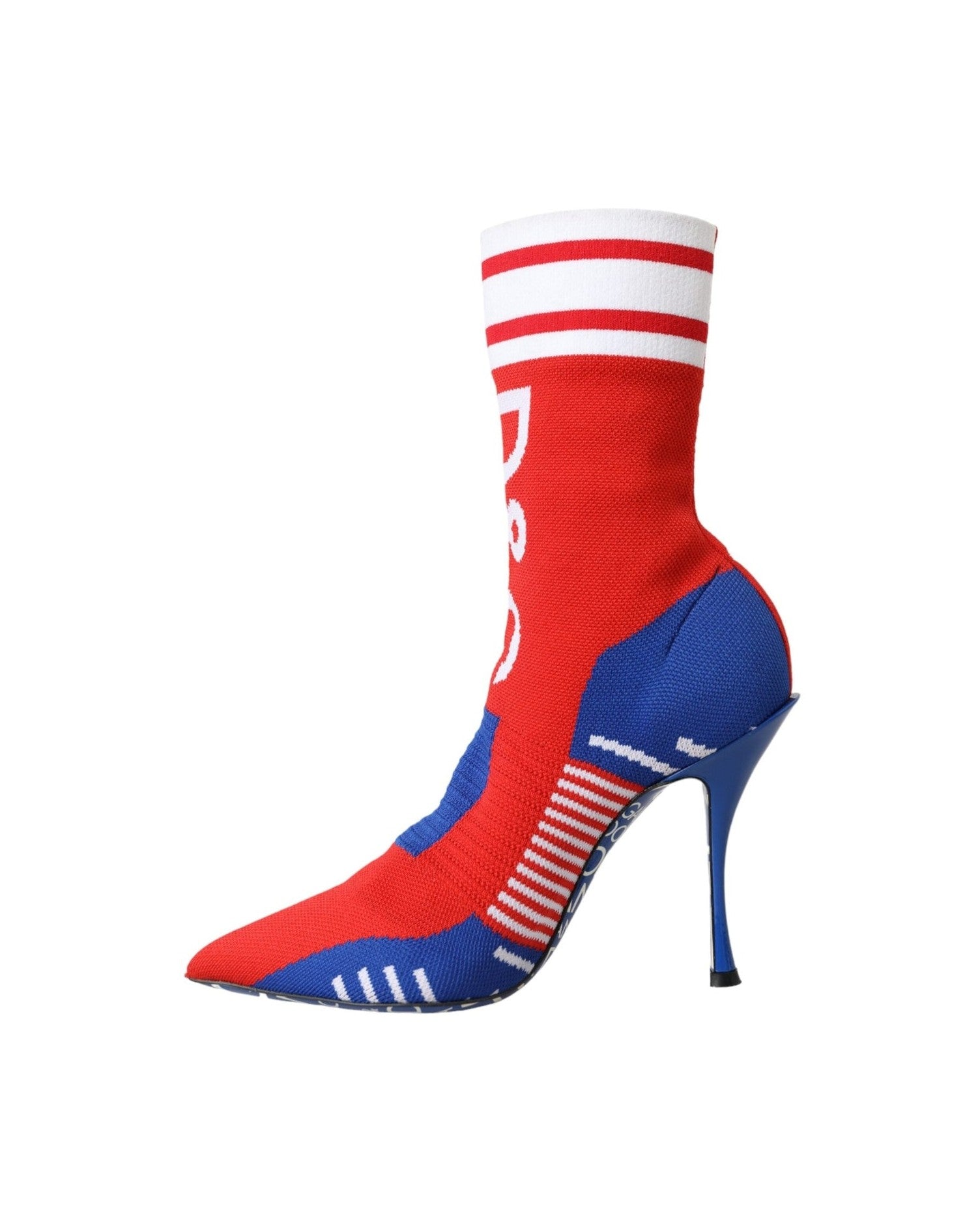 Dolce & Gabbana Red Blue Stretch Sock Style Ankle Boots Logo Shoes Glam Steals