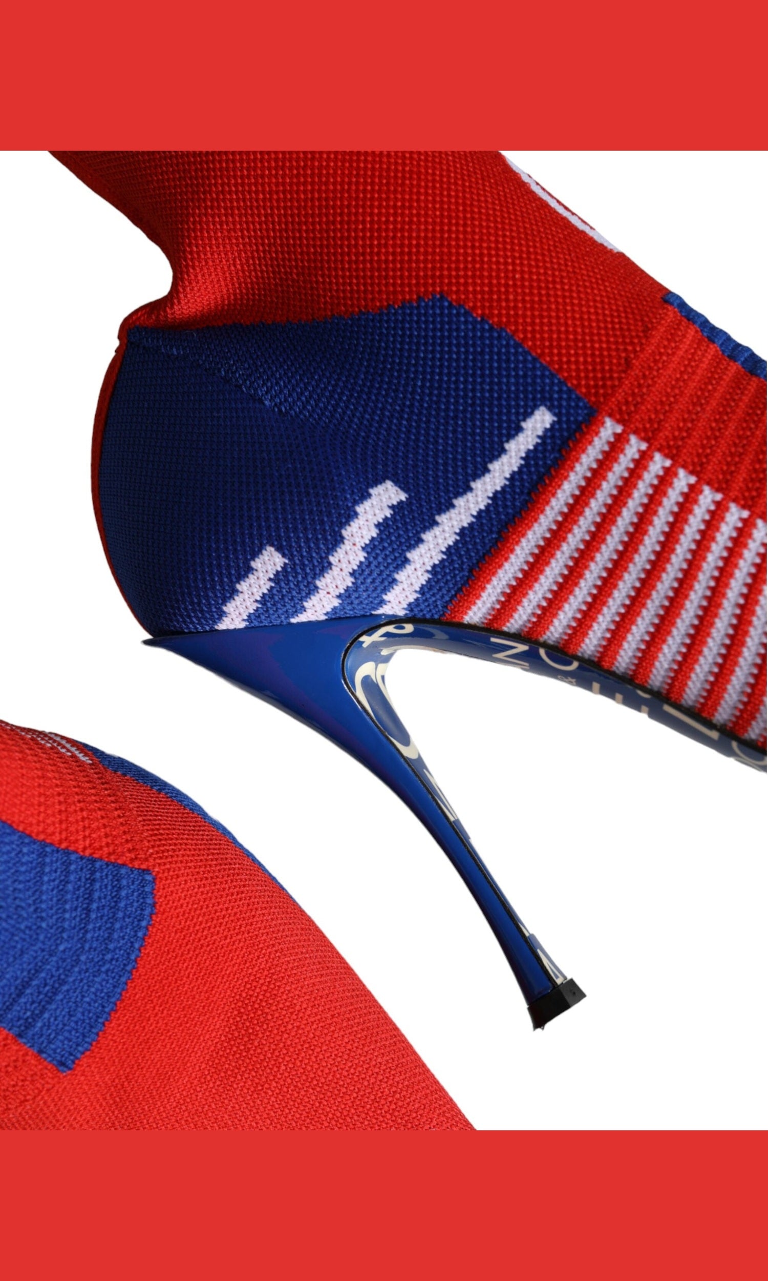 Dolce & Gabbana Red Blue Stretch Sock Style Ankle Boots Logo Shoes Glam Steals
