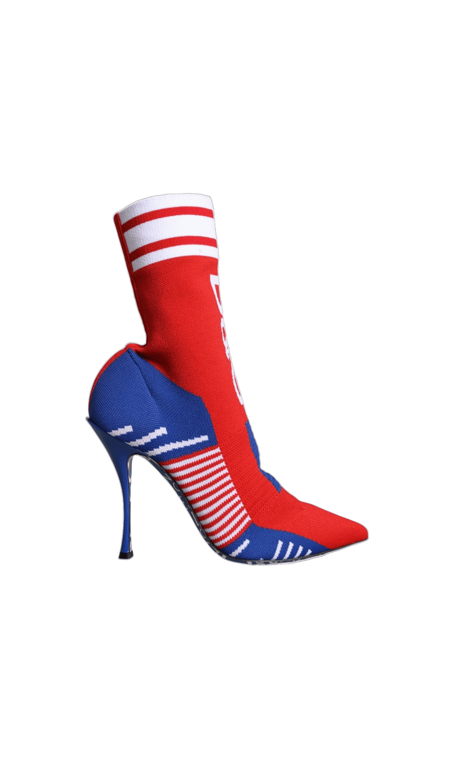 Dolce & Gabbana Red Blue Stretch Sock Style Ankle Boots Logo Shoes Glam Steals