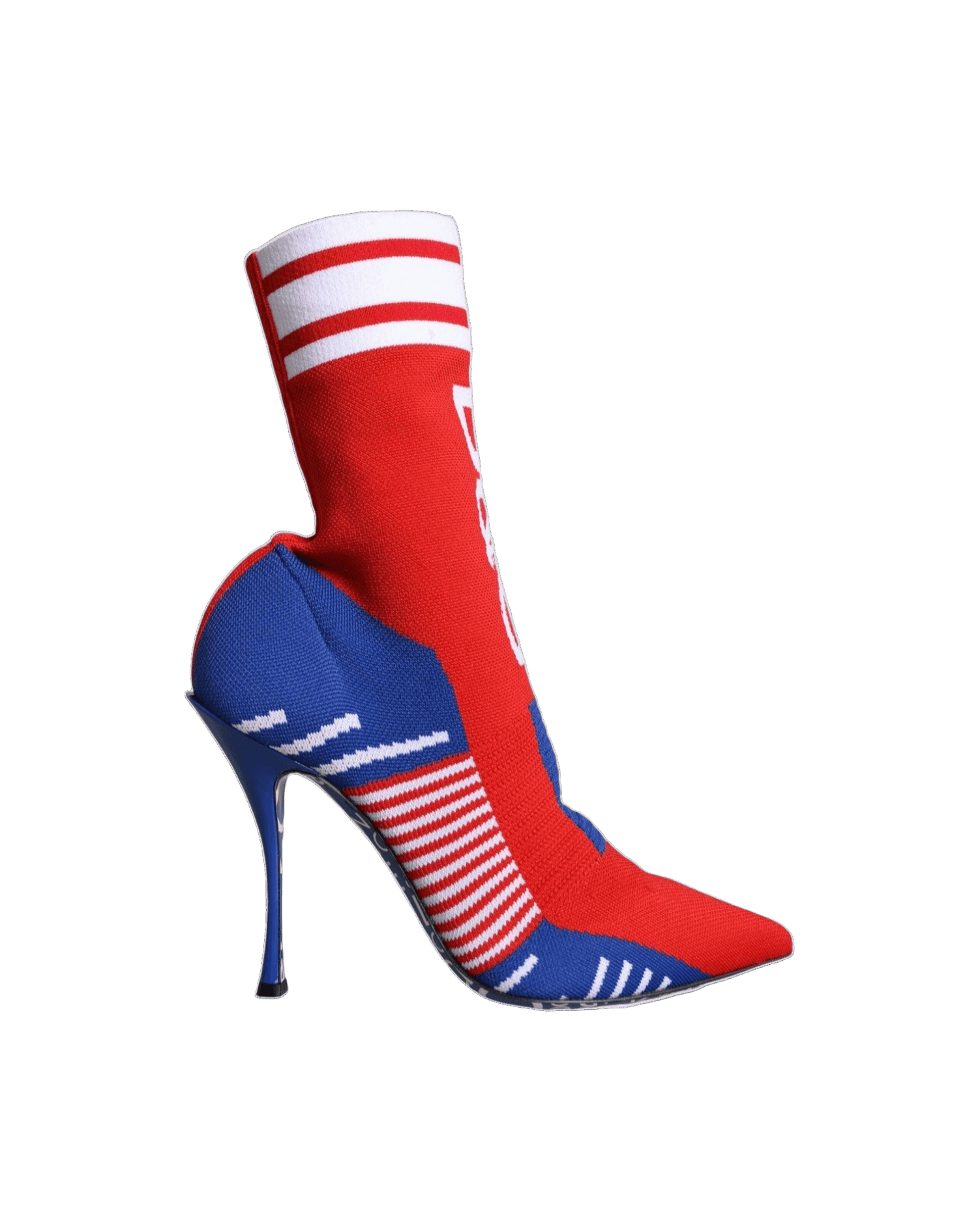Dolce & Gabbana Red Blue Stretch Sock Style Ankle Boots Logo Shoes Glam Steals