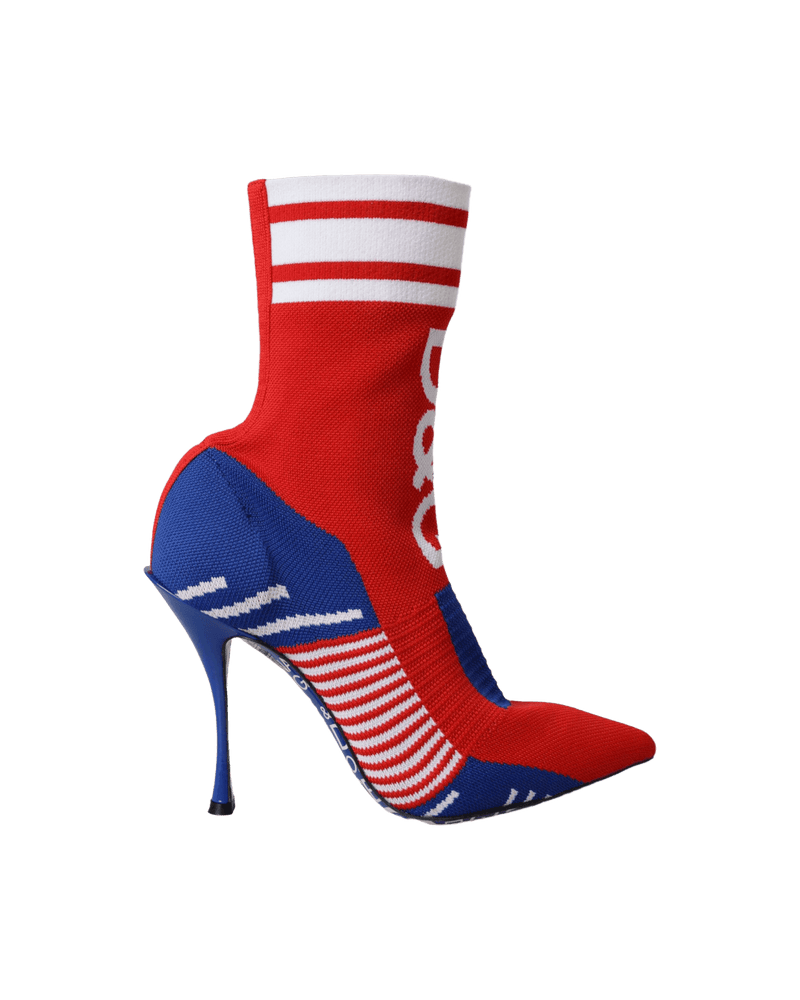 Dolce & Red Gabbana Stretch Sock Style Short Boots Logo Shoes Glam Steals