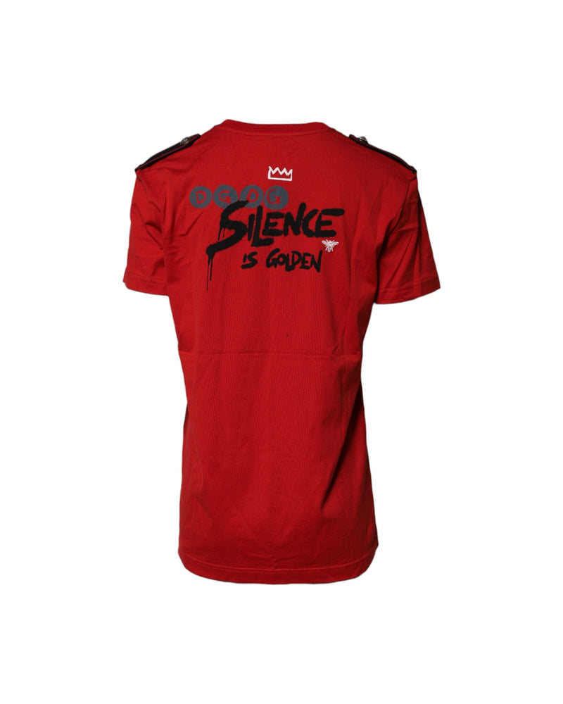 Dolce & Gabbana Red Cotton Round Neck Short Sleeves T-shirt Glam Steals