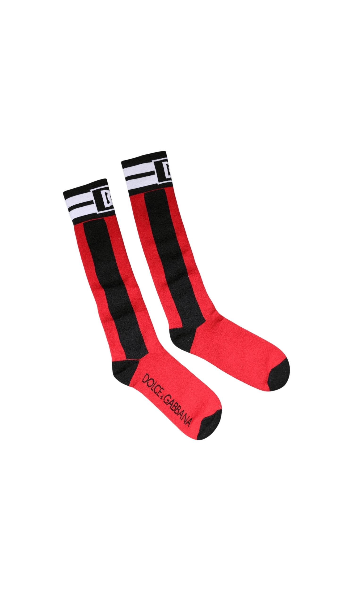Dolce & Gabbana Red Cotton Stretch Printed Socks Glam Steals