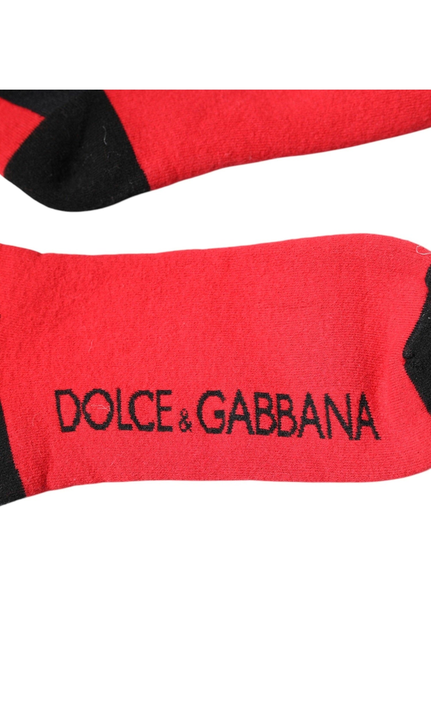 Dolce & Gabbana Red Cotton Stretch Printed Socks Glam Steals