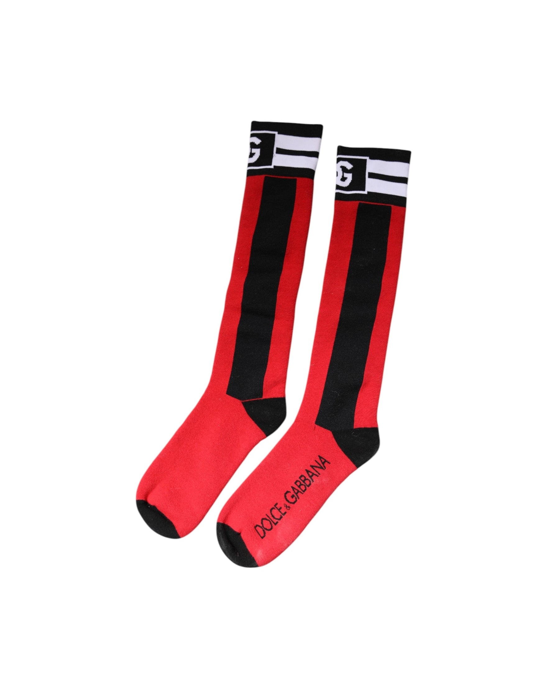 Dolce & Gabbana Red Cotton Stretch Printed Socks Glam Steals