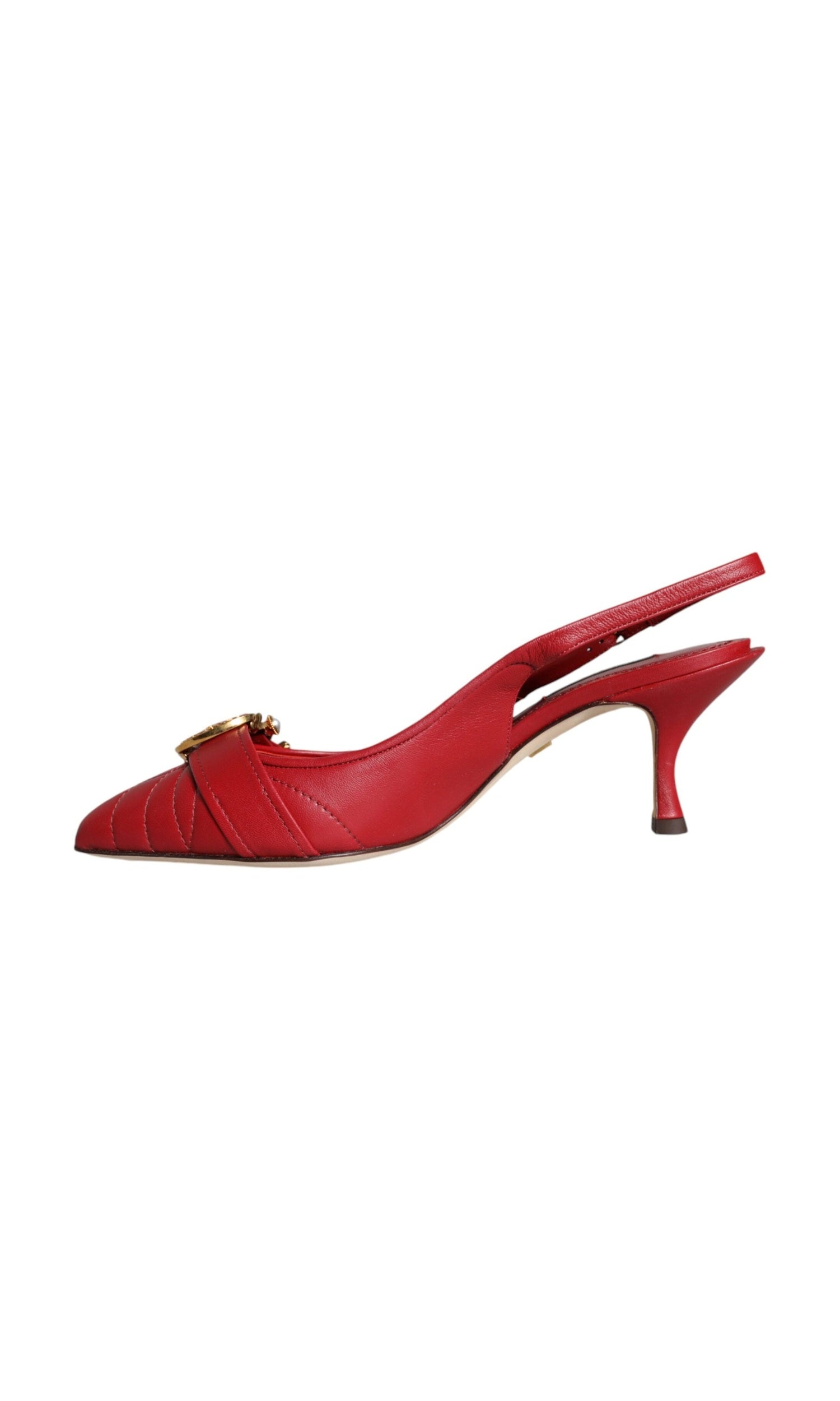 Dolce & Gabbana Red Devotion Leather Heels Slingback Shoes Glam Steals