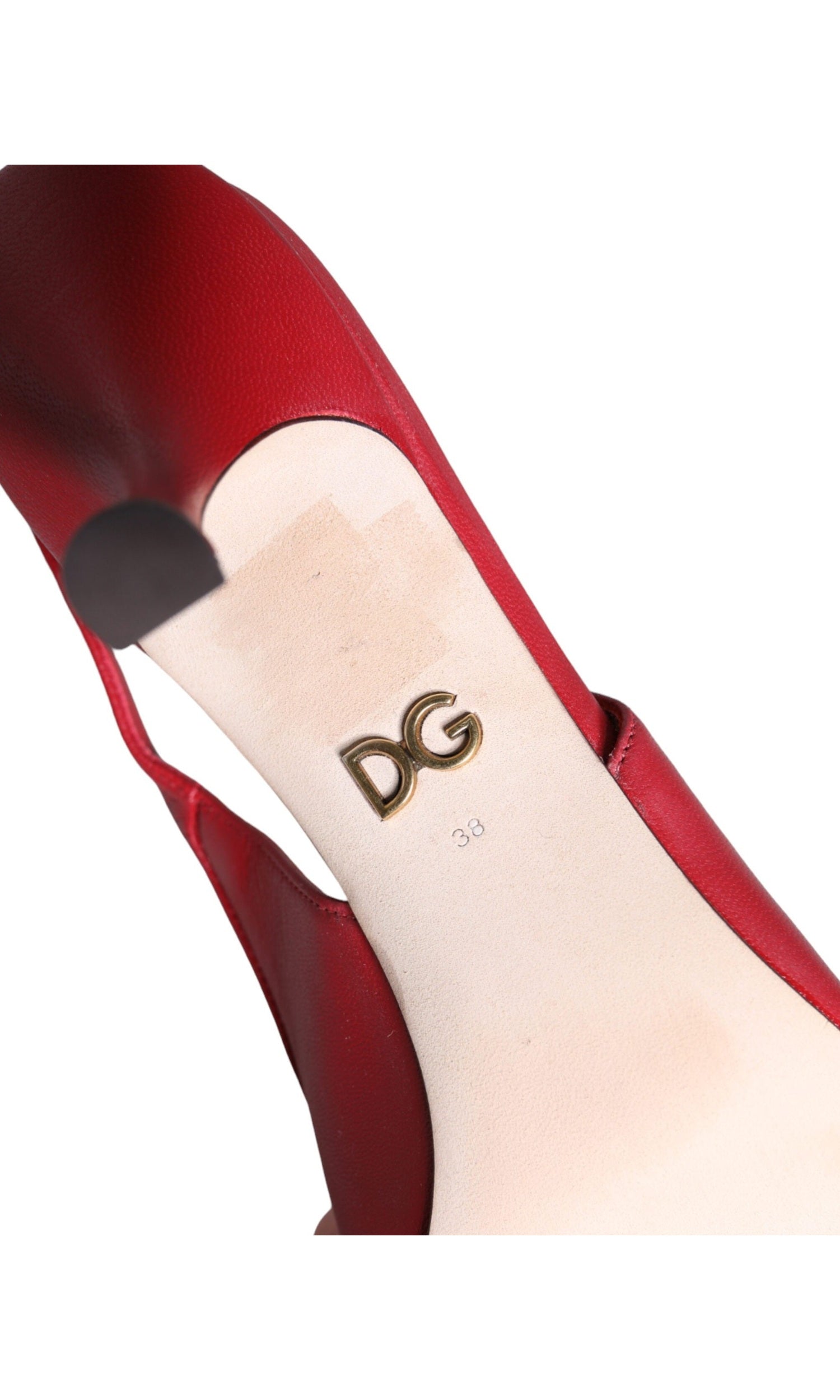 Dolce & Gabbana Red Devotion Leather Heels Slingback Shoes Glam Steals