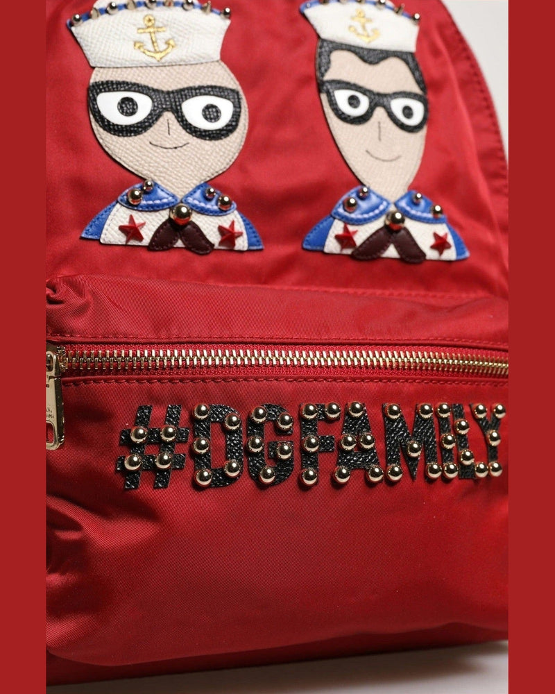 Dolce & Gabbana Red #Dgfamily Vulcano Embellishment Backpack Bag Backpacks
