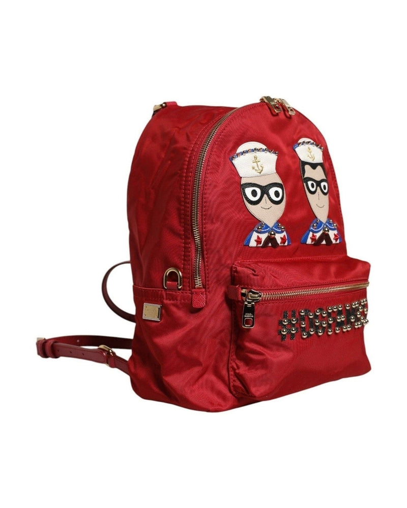 Dolce & Gabbana Red #Dgfamily Vulcano Embellishment Backpack Bag Backpacks