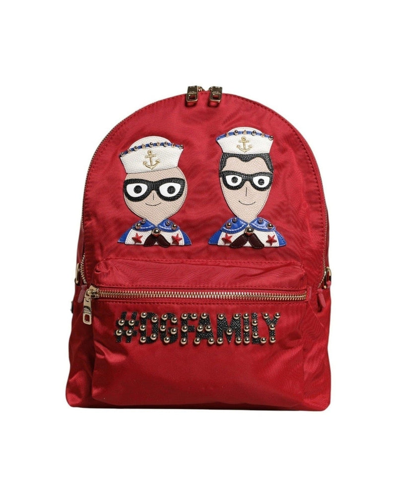 Dolce & Gabbana Red #Dgfamily Vulcano Embellishment Backpack Bag Backpacks