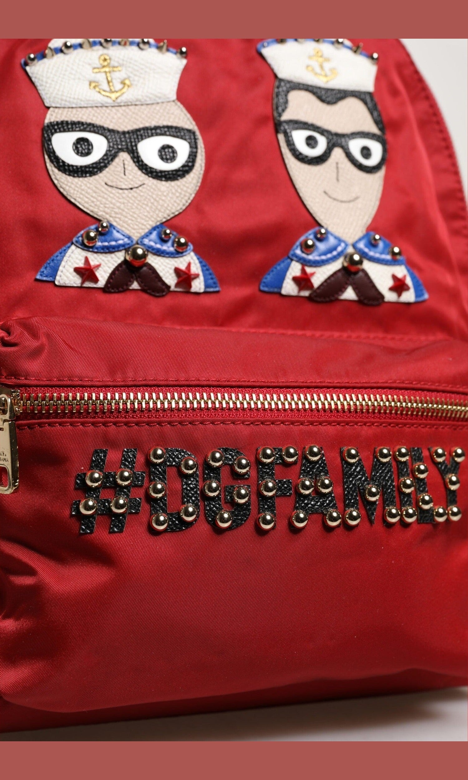 Dolce & Gabbana Red #Dgfamily Vulcano Embellishment Backpack Bag Glam Steals
