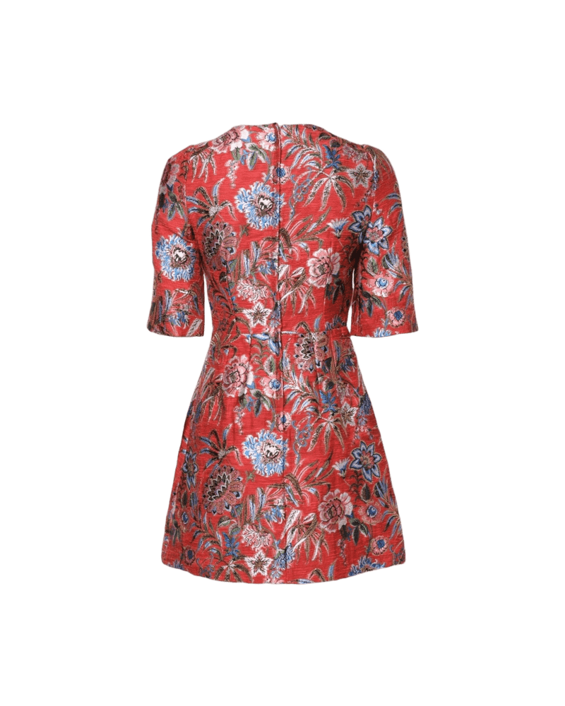 Dolce & Red Gabbana Floral Jacquard A Line Mini Dress Glam Steals
