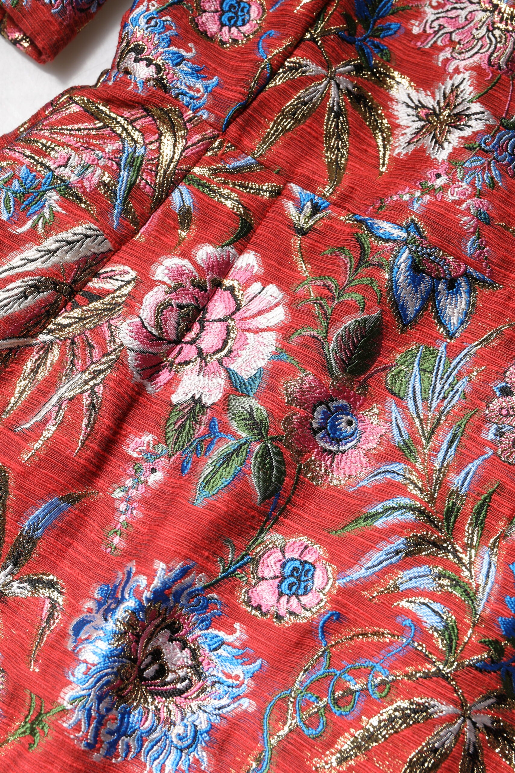 Dolce & Gabbana Red Floral Jacquard A Line Mini Dress Glam Steals