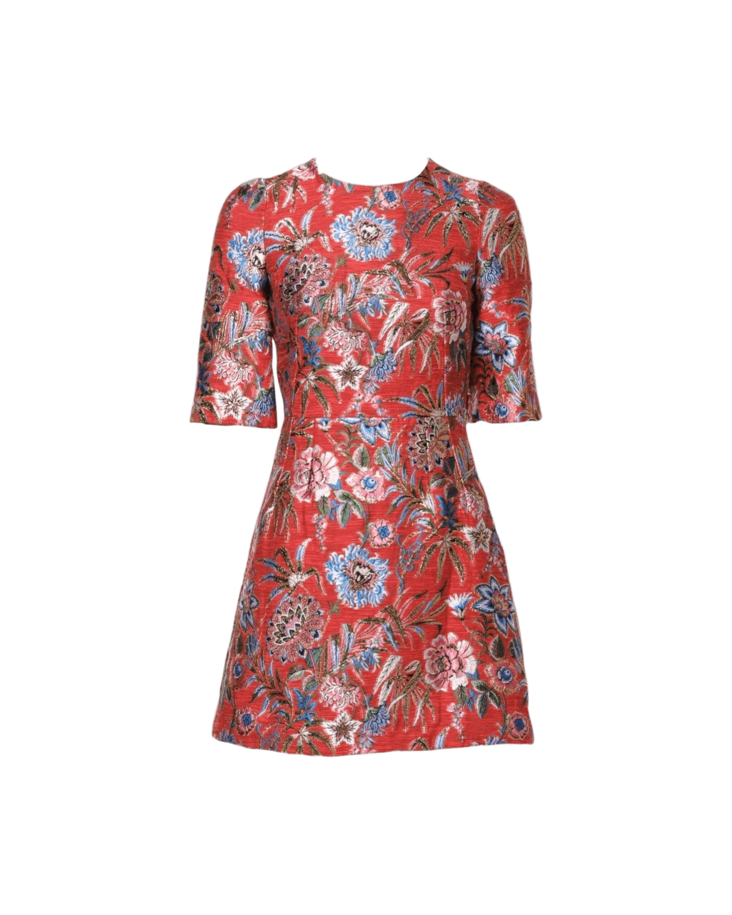 Dolce & Red Gabbana Floral Jacquard A Line Mini Dress Glam Steals
