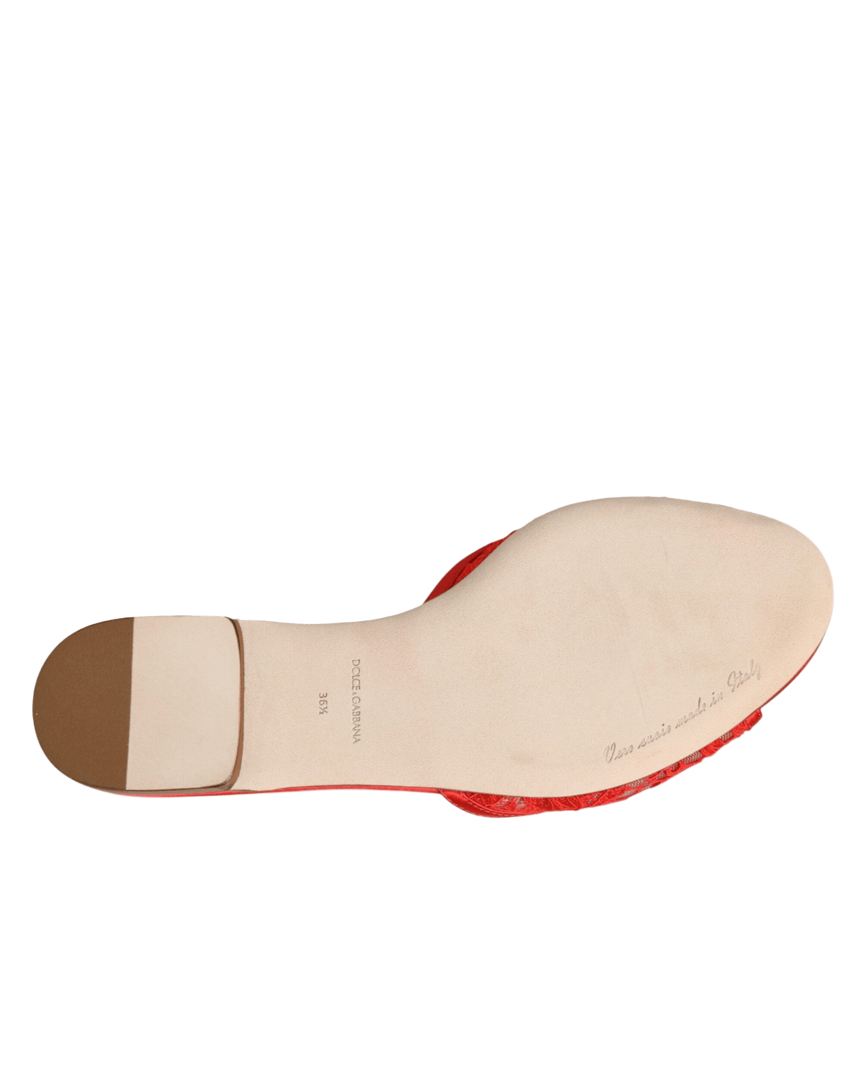 Dolce & Gabbana Red Lace Devotion Flats Slip On Sandals Shoes Glam Steals