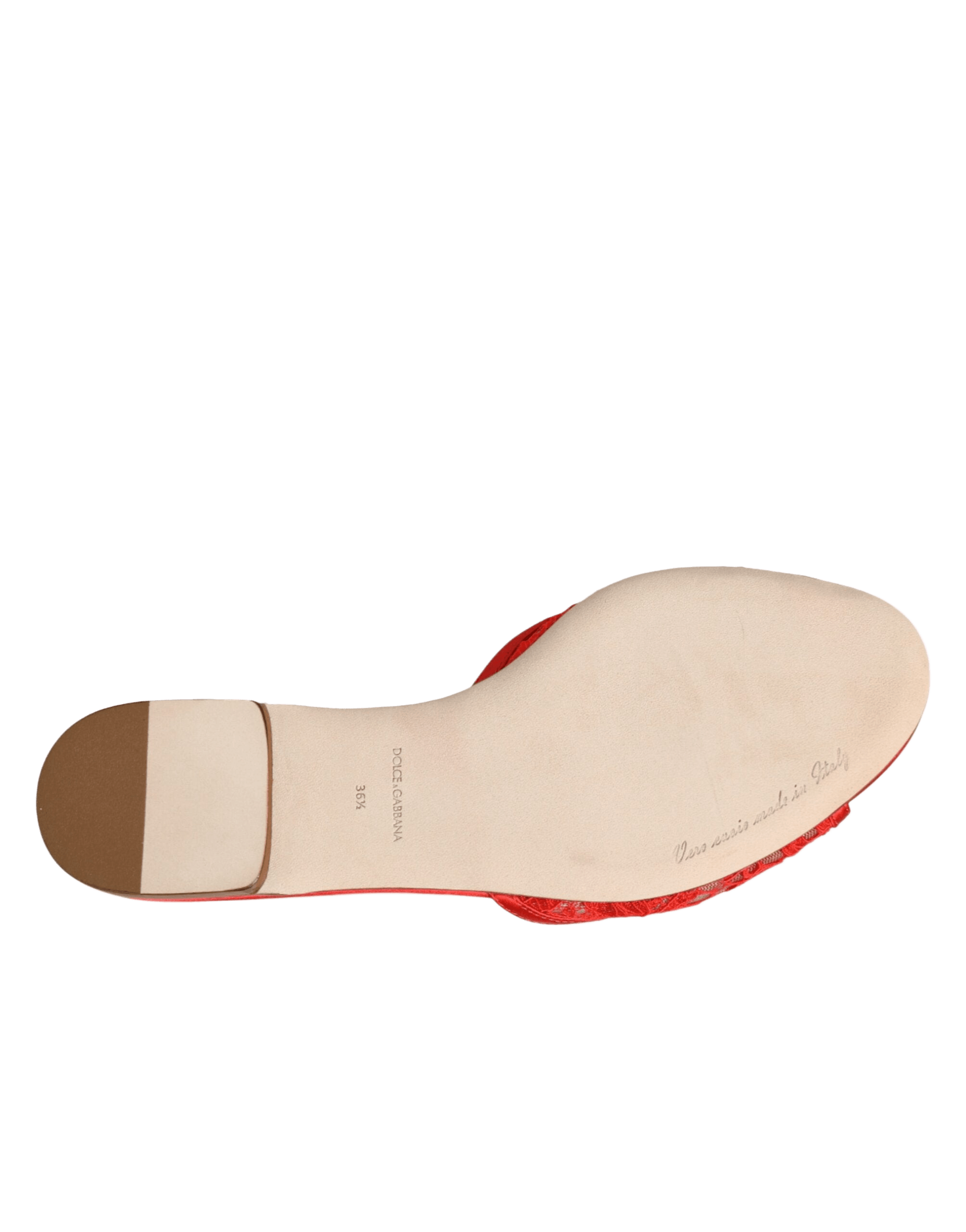 Dolce & Gabbana Red Lace Devotion Flats Slip On Sandals Shoes Glam Steals