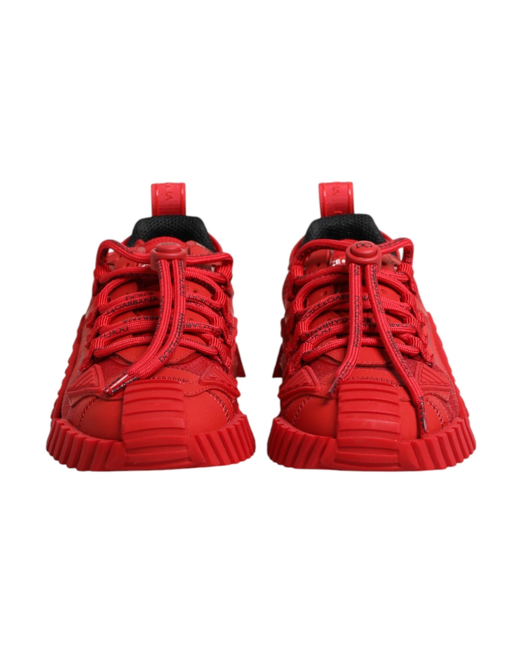 Dolce & Gabbana Red Lace Logo Low Top Ns1 Sneakers Shoes Glam Steals