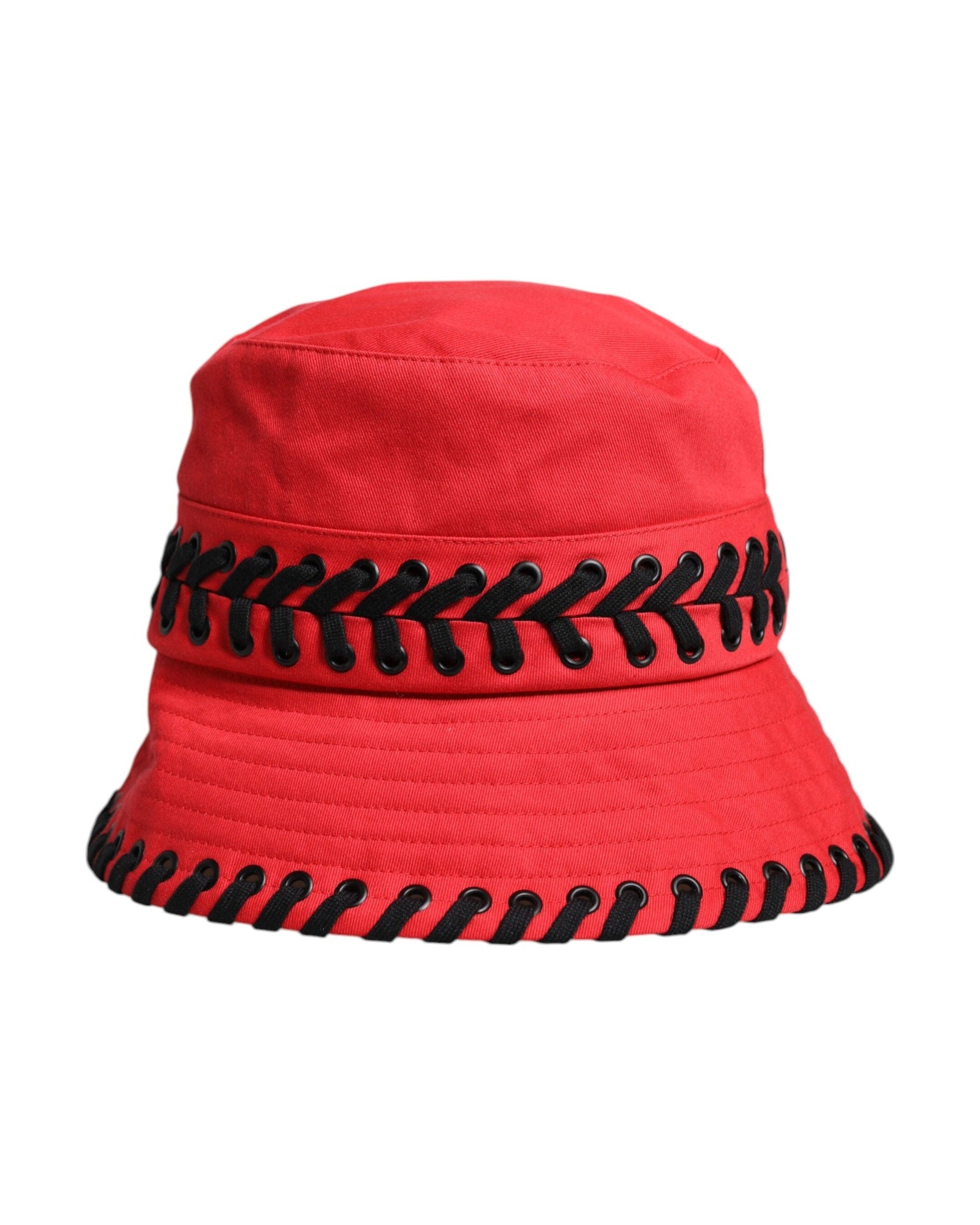 Dolce & Gabbana Red Lace Polyester Wide Brim Bucket Hat Glam Steals