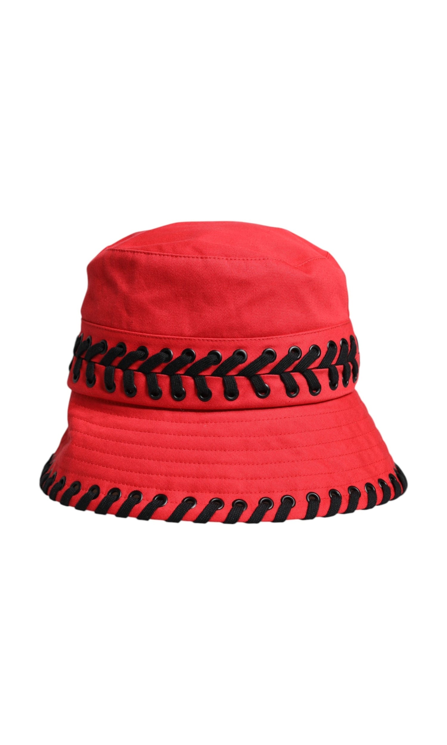 Dolce & Gabbana Red Lace Polyester Wide Brim Bucket Hat Glam Steals