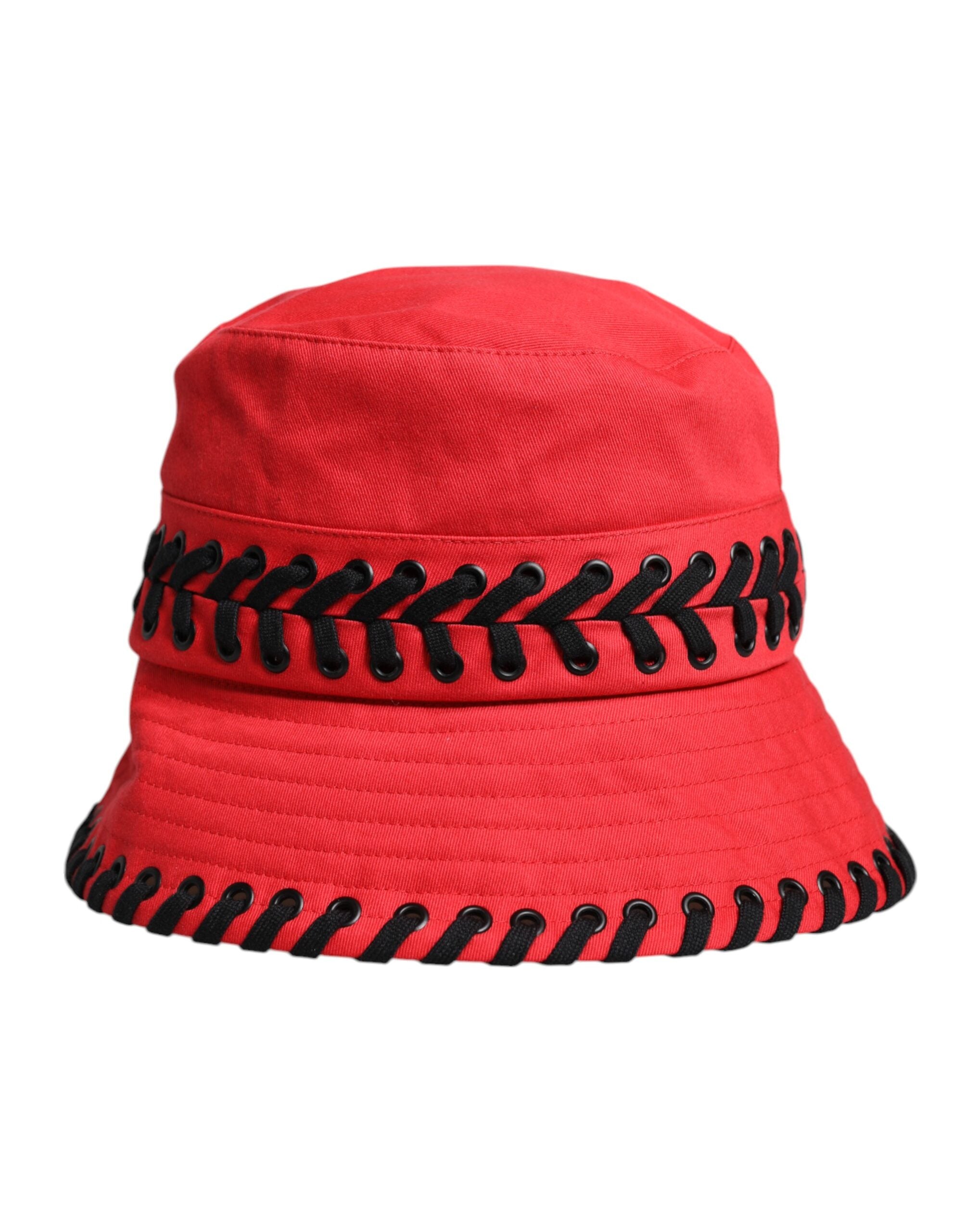 Dolce & Gabbana Red Lace Polyester Wide Brim Bucket Hat Glam Steals