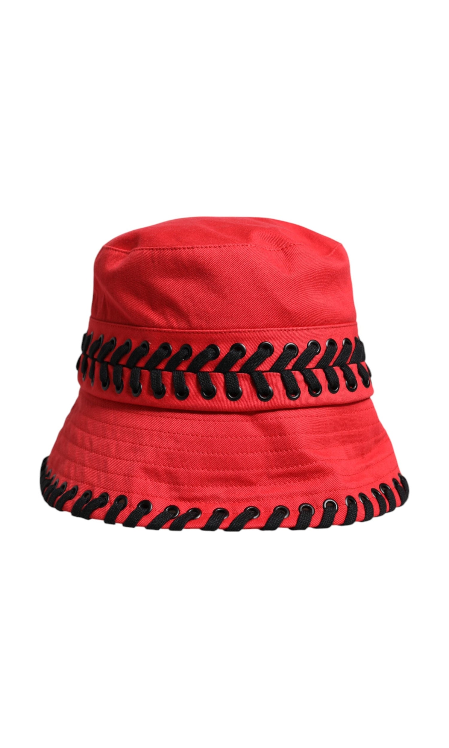 Dolce & Gabbana Red Lace Polyester Wide Brim Bucket Hat Glam Steals