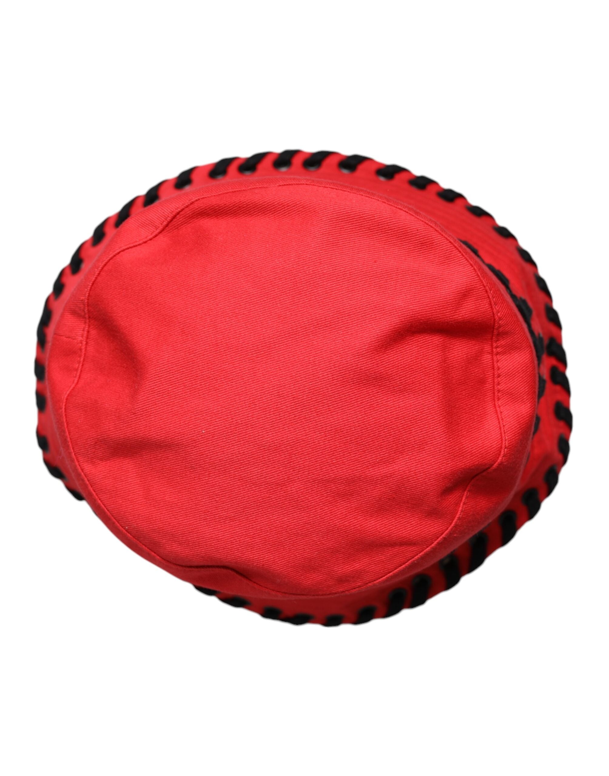 Dolce & Gabbana Red Lace Polyester Wide Brim Bucket Hat Glam Steals