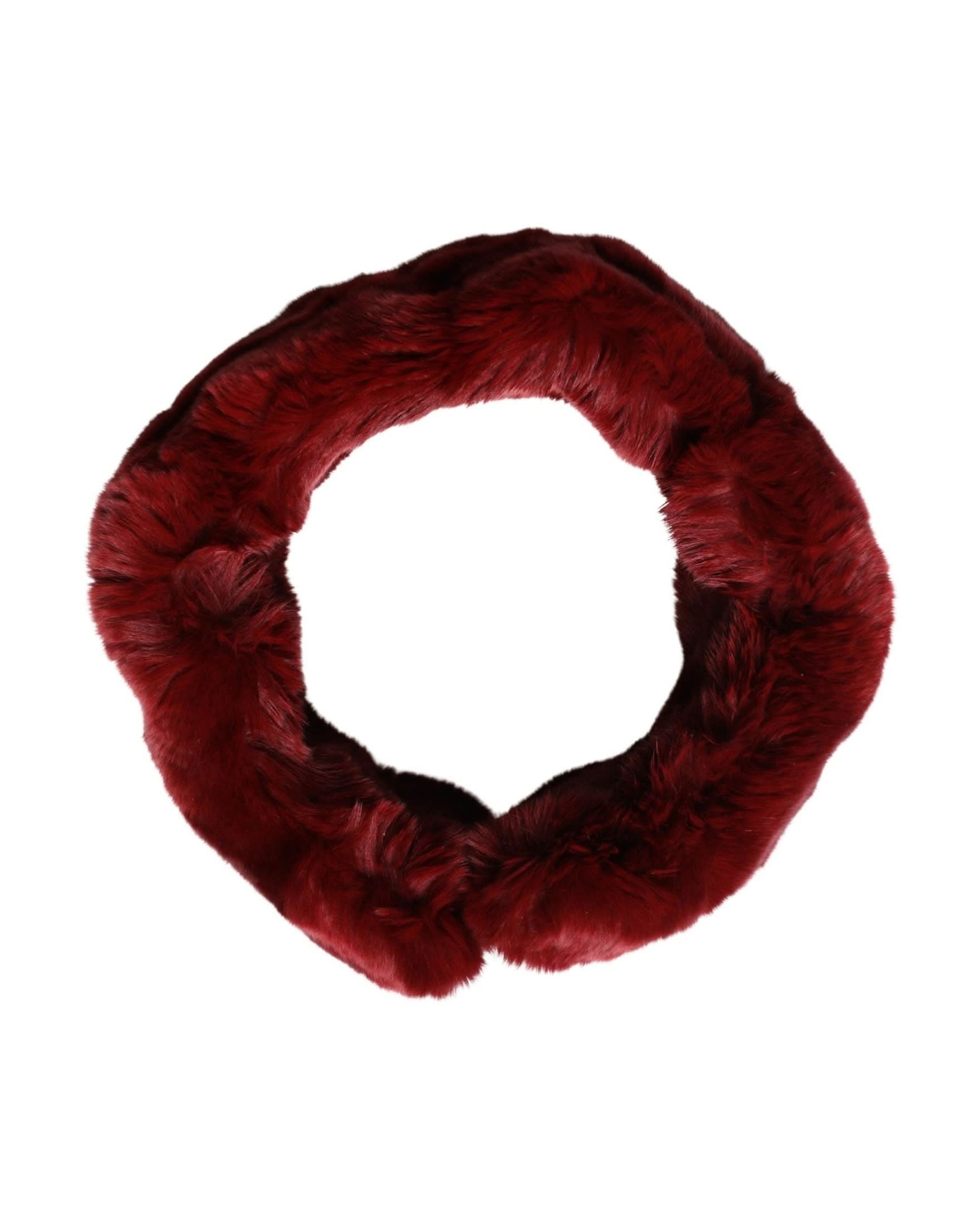 Dolce & Gabbana Red Lamb Fur Collar Neck Wrap Scarf 