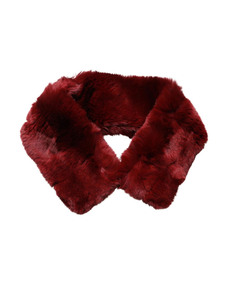 Dolce & Gabbana Red Lamb Fur Collar Neck Wrap Scarf 