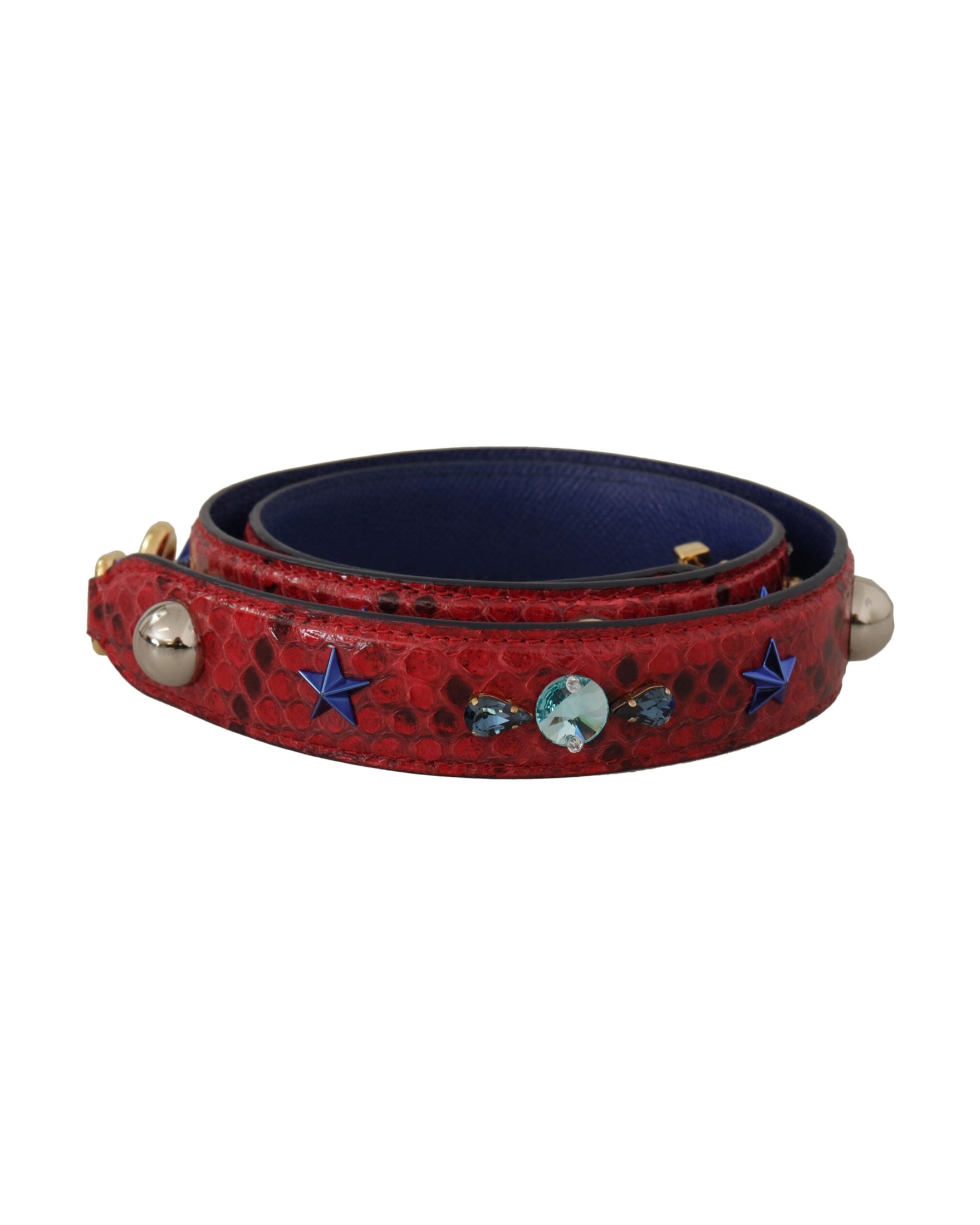 Dolce & Gabbana Red Leather Chic Python Shoulder Strap Glam Steals