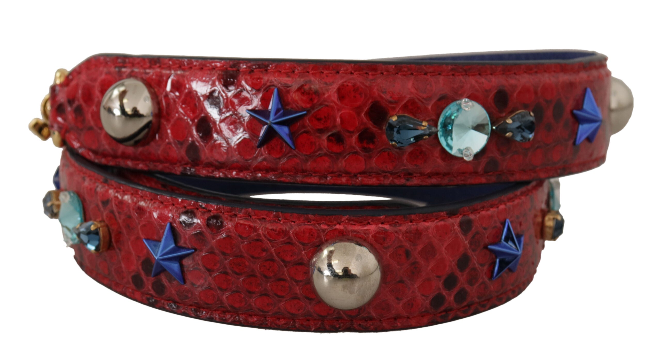 Dolce & Gabbana Red Leather Chic Python Shoulder Strap Glam Steals
