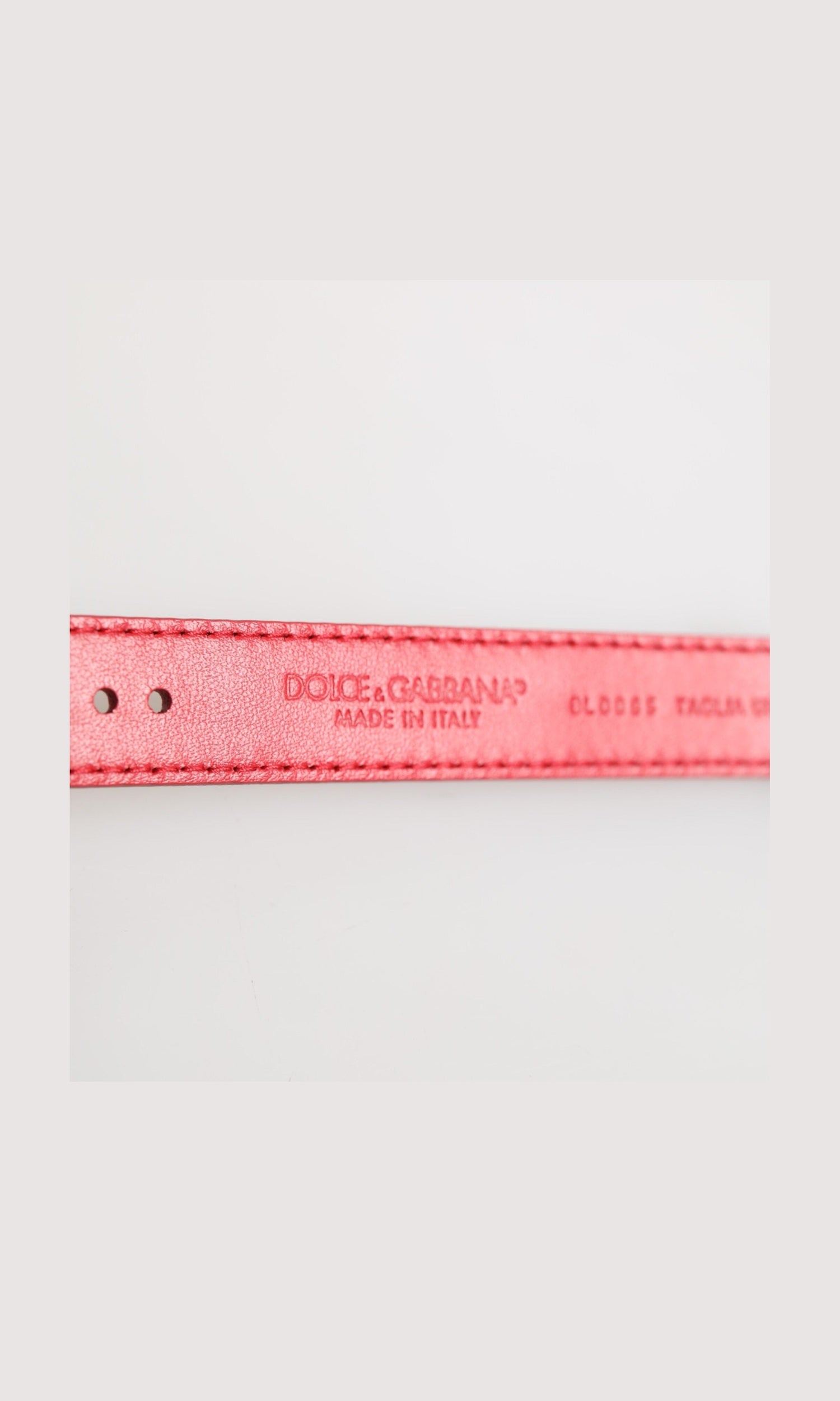Dolce & Gabbana Red Leather Exotic Gold Tone Metal Buckle Women Armband Glam Steals