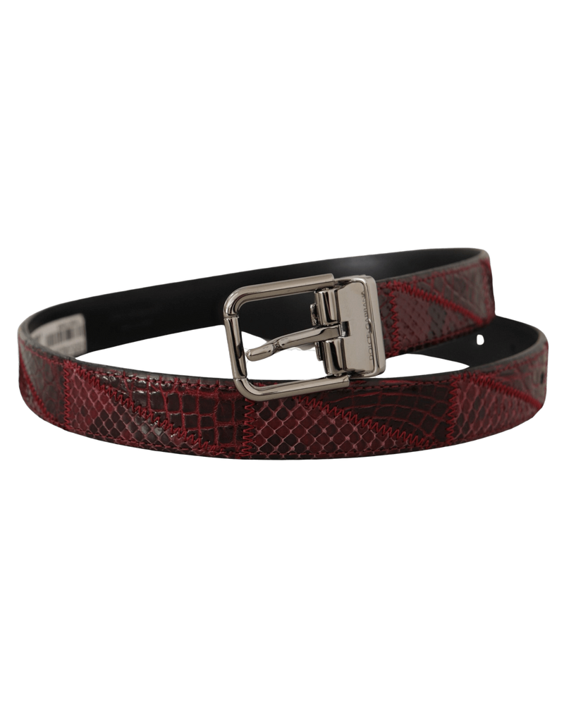 Dolce & Red Gabbana Leather Exotic Metal Logo Buckle Belt Glam Steals