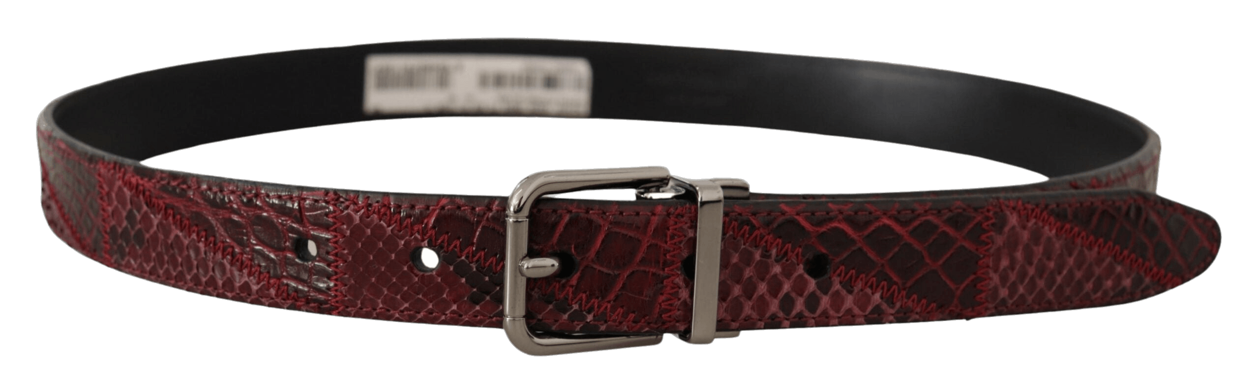 Dolce & Gabbana Red Leather Exotic Metal Logo Buckle Belt Glam Steals