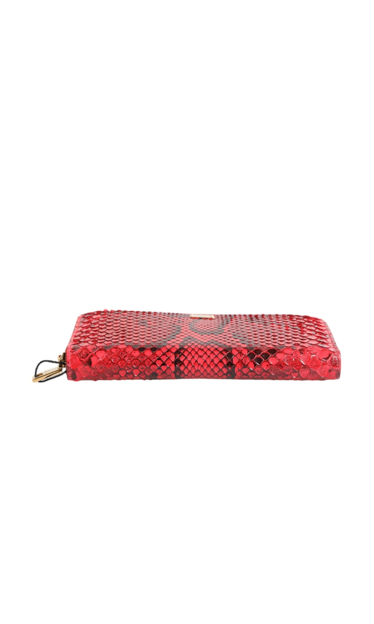 Dolce & Gabbana Red Leather Exotic Zip Around Continental Clutch Wallet Glam Steals