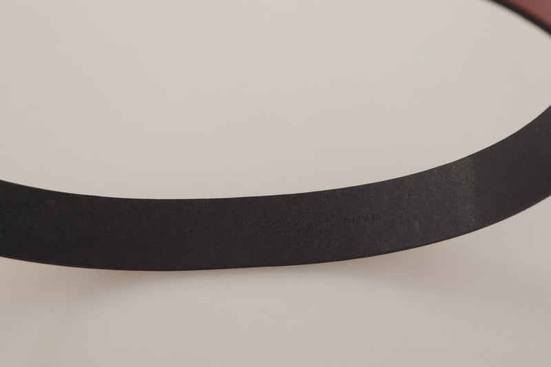 Dolce & Gabbana Red Leather Gold Logo Engraved Metal Buckle Belt Glam Steals