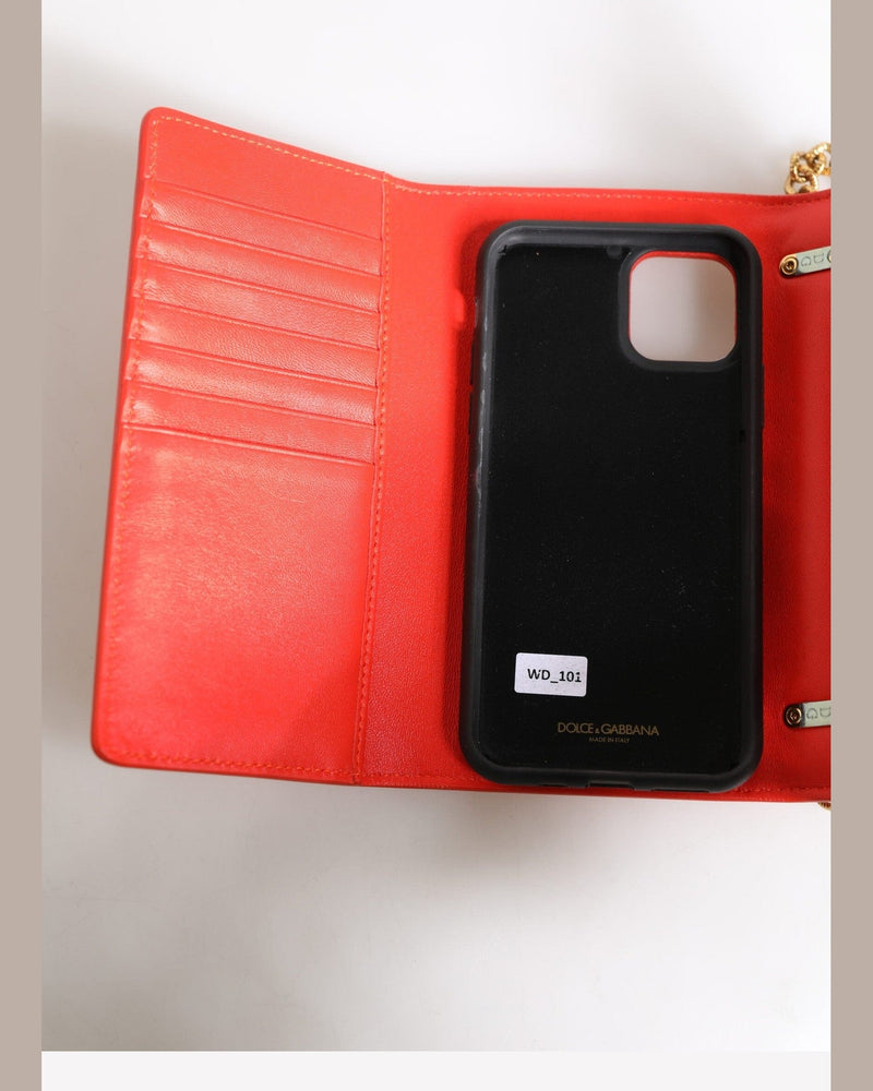 Dolce & Gabbana Red Leather Quilted Devotion Crossbody Phone Cover Bag Glam Steals