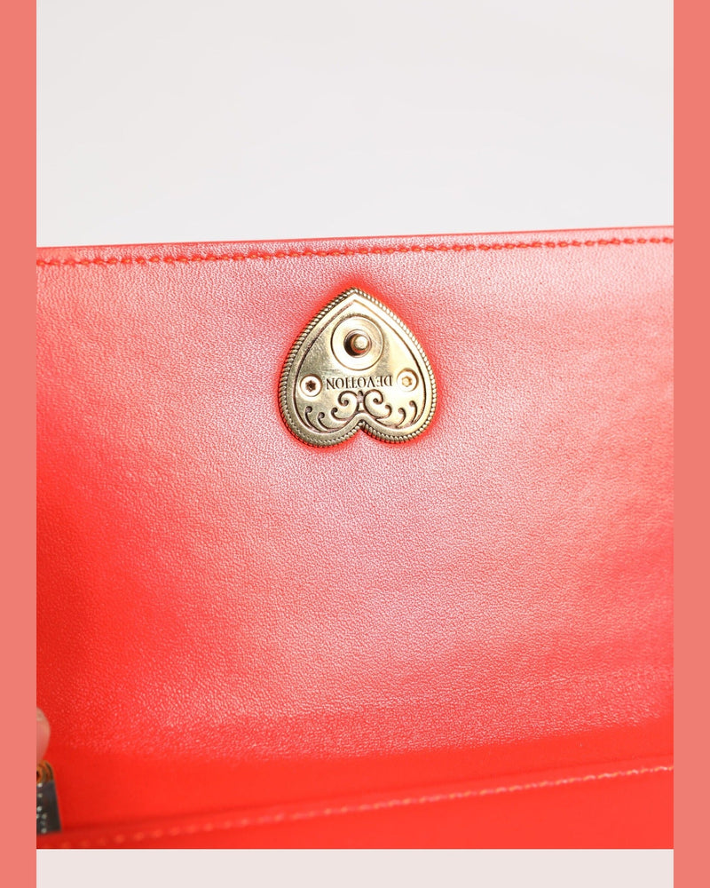 Dolce & Gabbana Red Leather Quilted Devotion Crossbody Phone Cover Bag Glam Steals